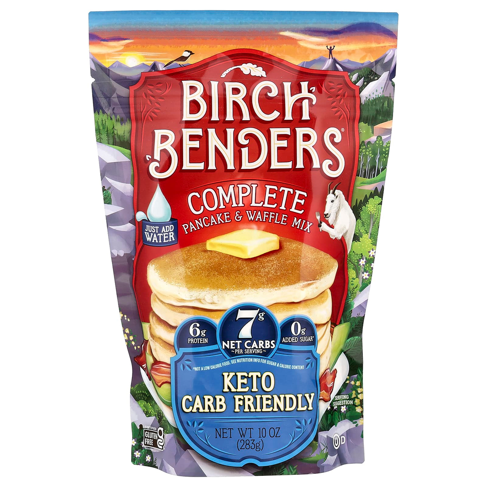 Birch Benders, полноценная смесь для выпекания блинов и вафель, кетодиета, 283 г (10 унций)
