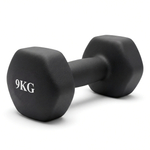 Гантель неразборная гексагональная неопрен 9 кг (черная) VictoryFit VF-DHN090