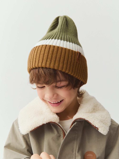 Шапка тыква из смесовой шерсти однослойная Колор блок 