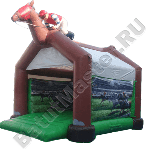 Коммерческий надувной батут "Лошадка" с крышей