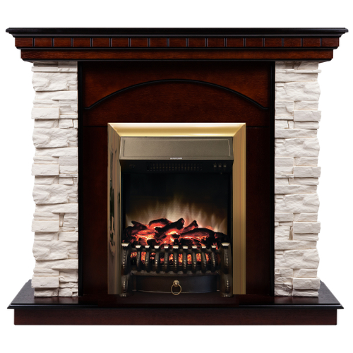 Каминокомплект Real Flame Elford AO с очагом Fobos Lux Brass
