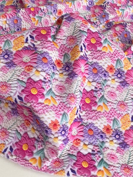 ИМИТАЦИЯ ЦВЕТОЧНОЙ ВЫШИВКИ, малиновые цветы. 100% хлопок Handmade Fabrics 6