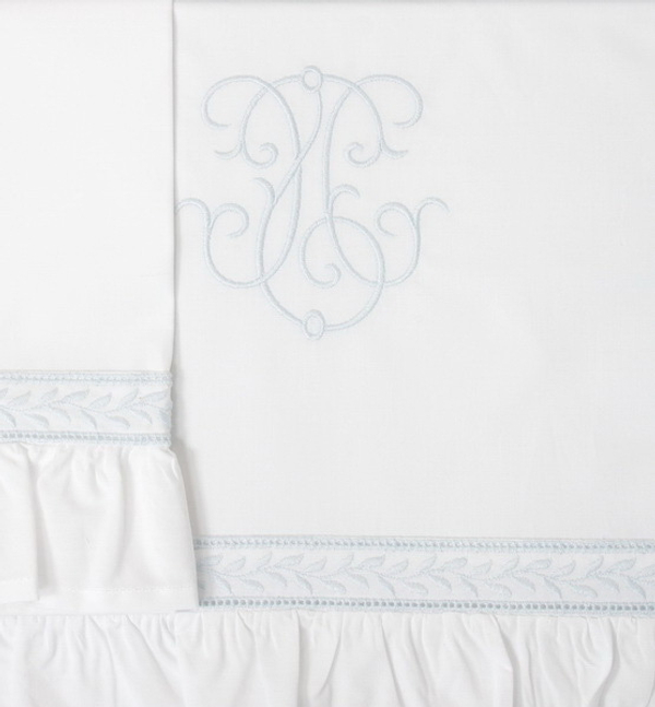 Детское постельное белье Bovi Вензель New Бело-голубое