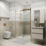 Душевая дверь Grossman Classic 110 100.K33.04.110.32.00 стекло прозрачное/профиль золото сатин