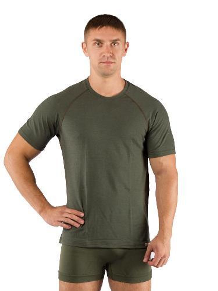 Футболка  мужская Quido/ кор. рукав/ шерсть 160/ зеленый / L, Quido6262L
