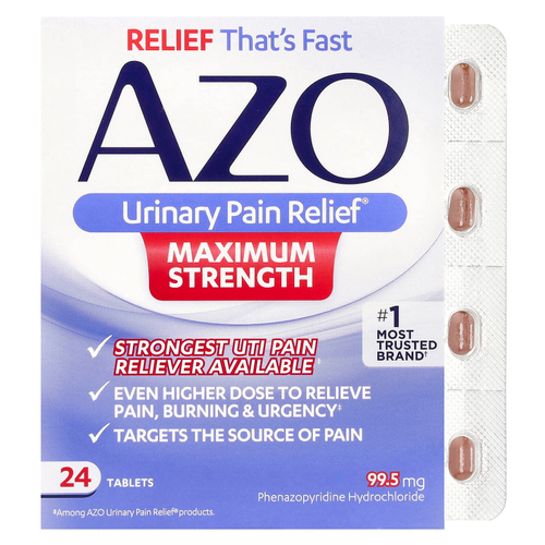 AZO, Urinary Pain Relief®, максимальная эффективность, 99,5 мг, 24 таблетки