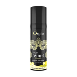 Съедобный гель с вибрацией Orgie DUAL VIBE! со вкусом коктейля LEMON GIN AND TONIC 15мл