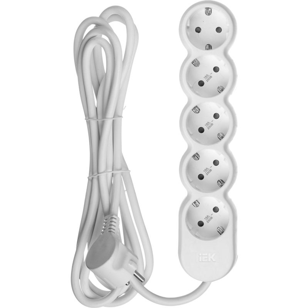 Удлинитель 5х3м с заземл. 16А IP20 Uno У05 2P+PE 250В 3х1.5 IEK WYP53-16-05-03-Z