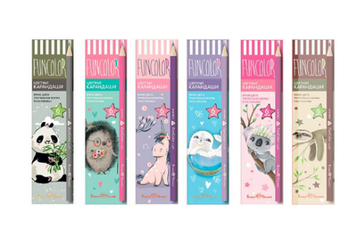 Карандаши 6цв. "Funcolor" пластиковые, 6 видов (BrunoVisconti)