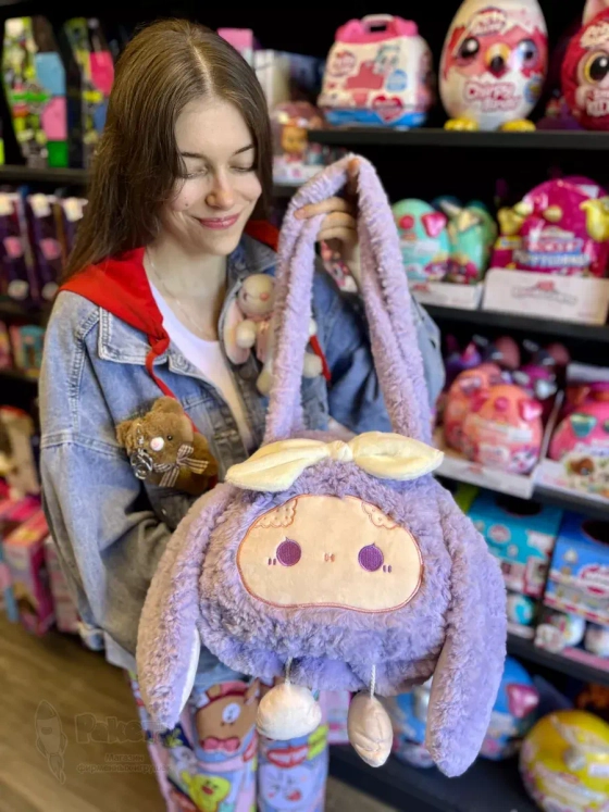 Сумка плюшевая пушистая через плечо сумочка игрушка