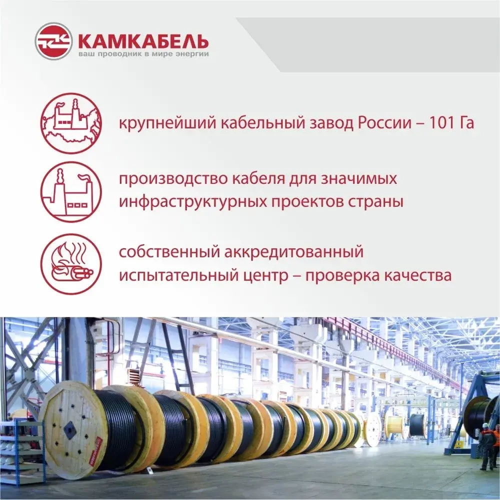 Камкабель Электрический провод ШВВП 2 x 0.5 мм², 20 м, 530 г