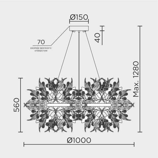 Подвесная люстра MODELUX premium ML.6808.1000P GD