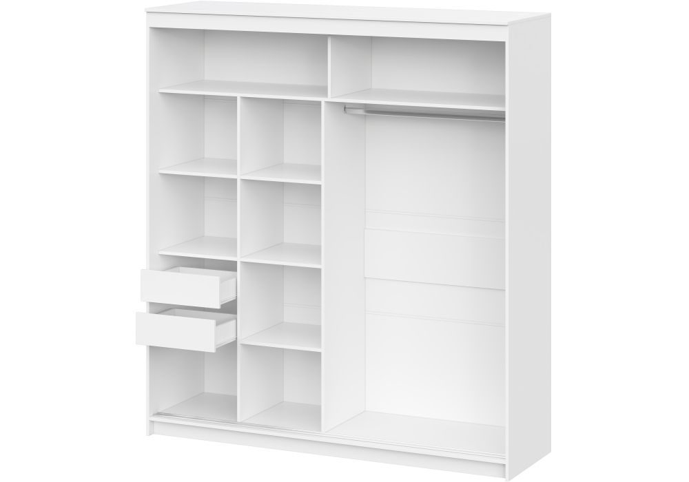 Шкаф-купе Лайн 2 белый текстурный