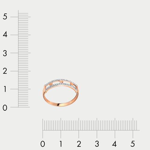 Кольцо для женщин из розового золота 585 пробы с фианитами (арт. К4839)