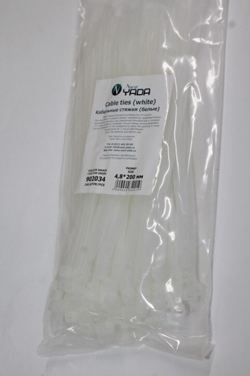 Хомут-стяжка 4.8*200 мм (в 1 уп. 100 шт!) (Nord Yada)