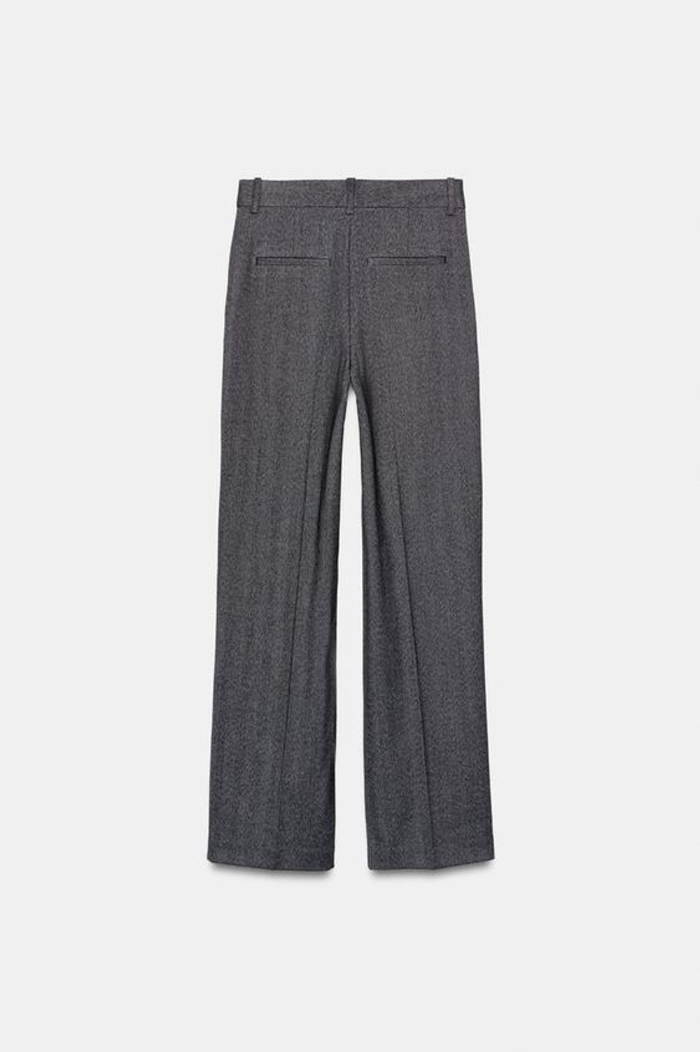 ZARA ПРЯМЫЕ БРЮКИ В ЕЛОЧКУ, СЕРЫЙ