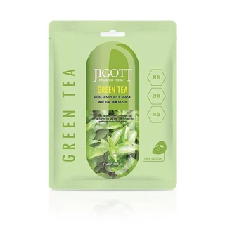 Тканевая маска с экстрактом зеленого чая JIGOTT Green Tea Real Ampoule Mask