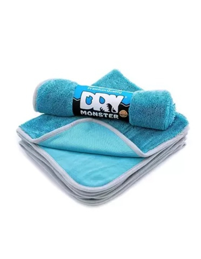 Dry Monster – Синяя микрофибра для сушки с оверлоком 55x75см 560гр/м