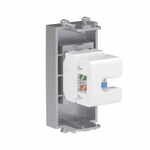 Телефонная розетка RJ-12 без шторки модульная, "Avanti", "Закаленная сталь", 1 модуль