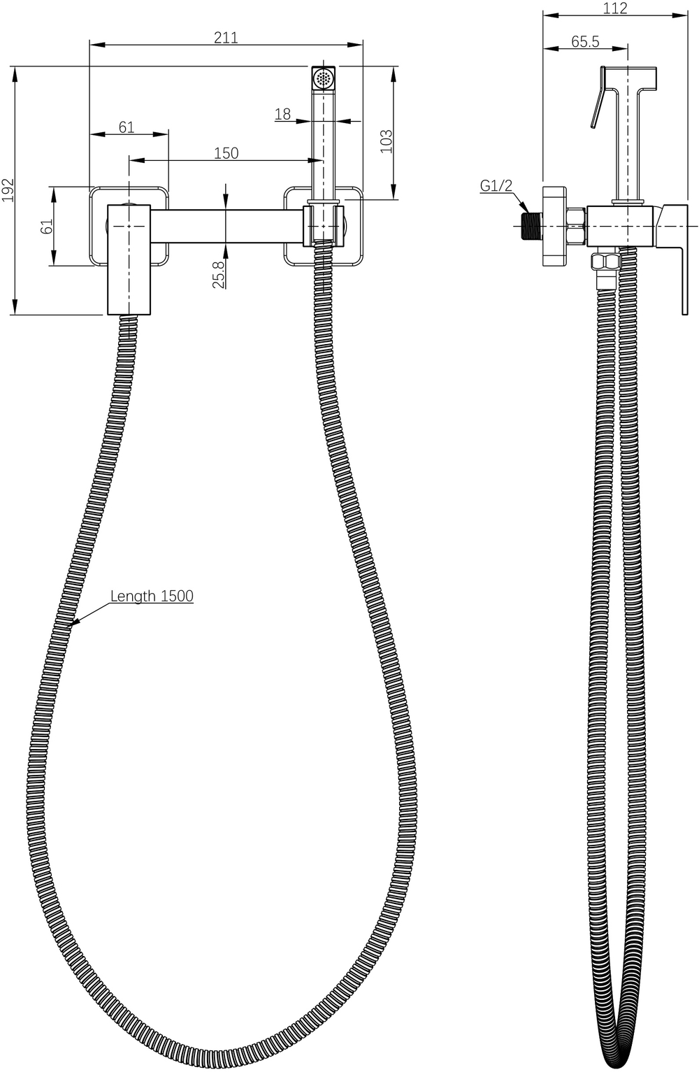 Гигиенический душ STWORKI Эстерсунд S35155GM со смесителем, матовое золото