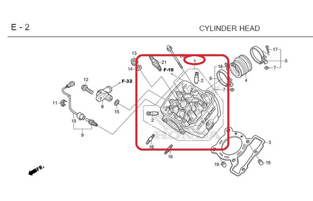 12200-KPP-T00. HEAD COMP., CYLINDER. Honda CBR150
