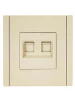 FORTE&PIANO Розетка компьютерная двойная RJ45 кат.6 FP434 ваниль IEK