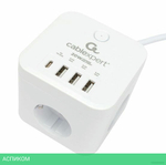 Сетевой фильтр Cablexpert Cube CUBE-3-CU3-W-1.5 белый