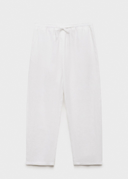 Прямые брюки с хлопком и льном