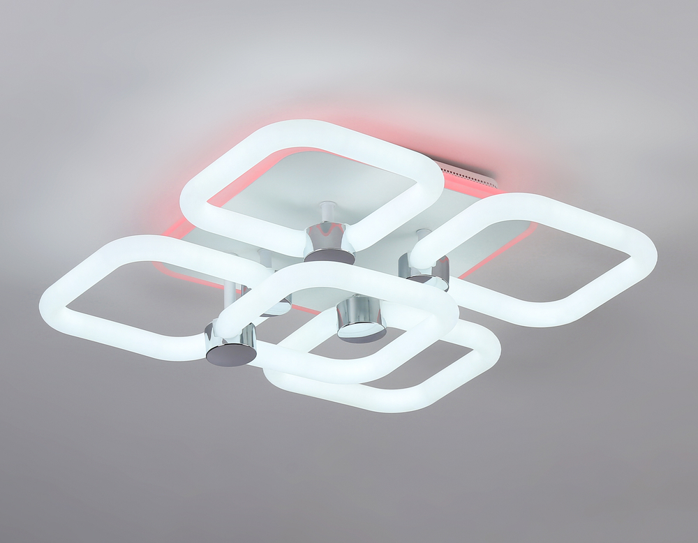 Светильник светодиодный потолочный FA3861/4+1 WH белый 70W 3000K-6400K+RGB 400*400*115 (ПДУ РАДИО 2.4G)