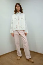 Рубашка Soeurs с Тонкой Вышивкой Крестиком белая