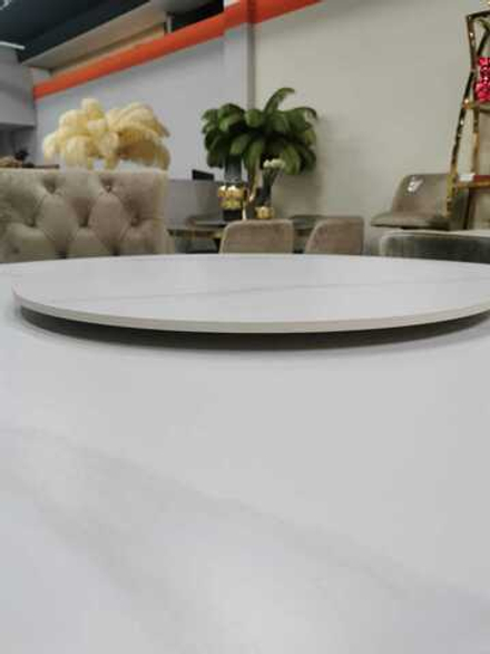 Стол обеденный Ist Casa Мелоди, 140х140х75 см, белый мрамор, серебро