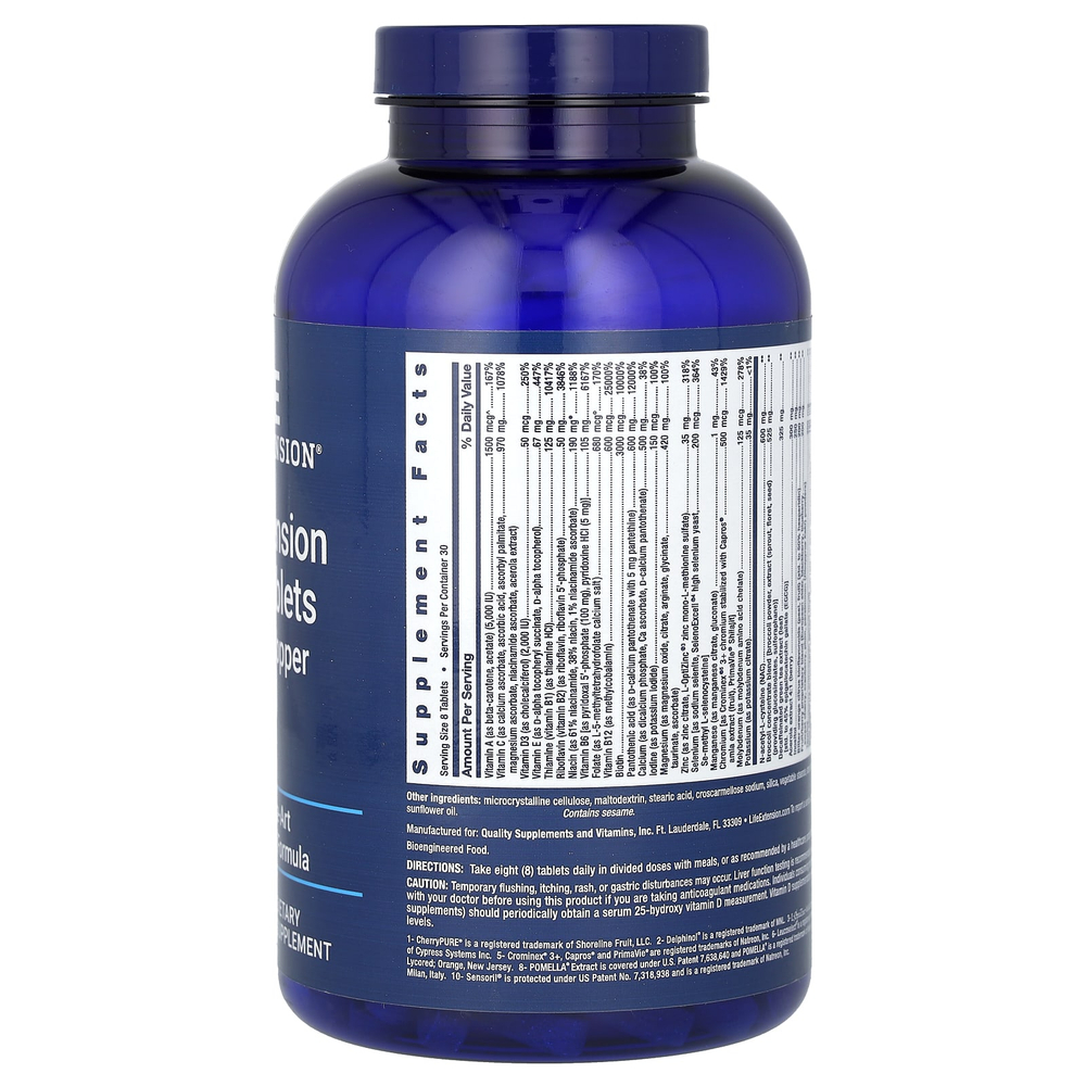 Life Extension, комплекс таблеток без меди, 240 таблеток