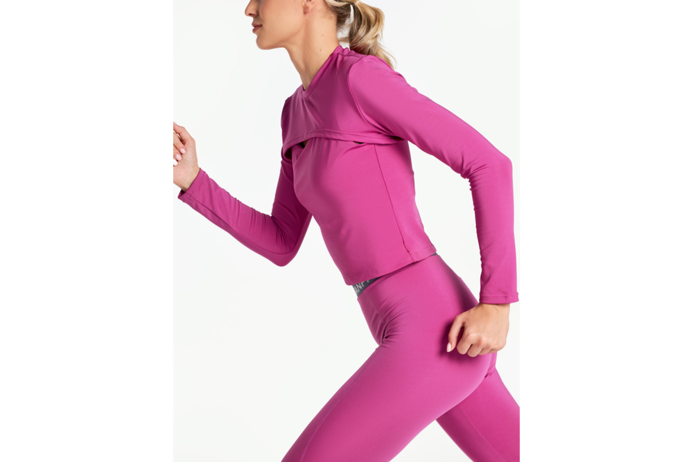 Топ с рукавами женский Urbanfit, размер L, фиолетовый