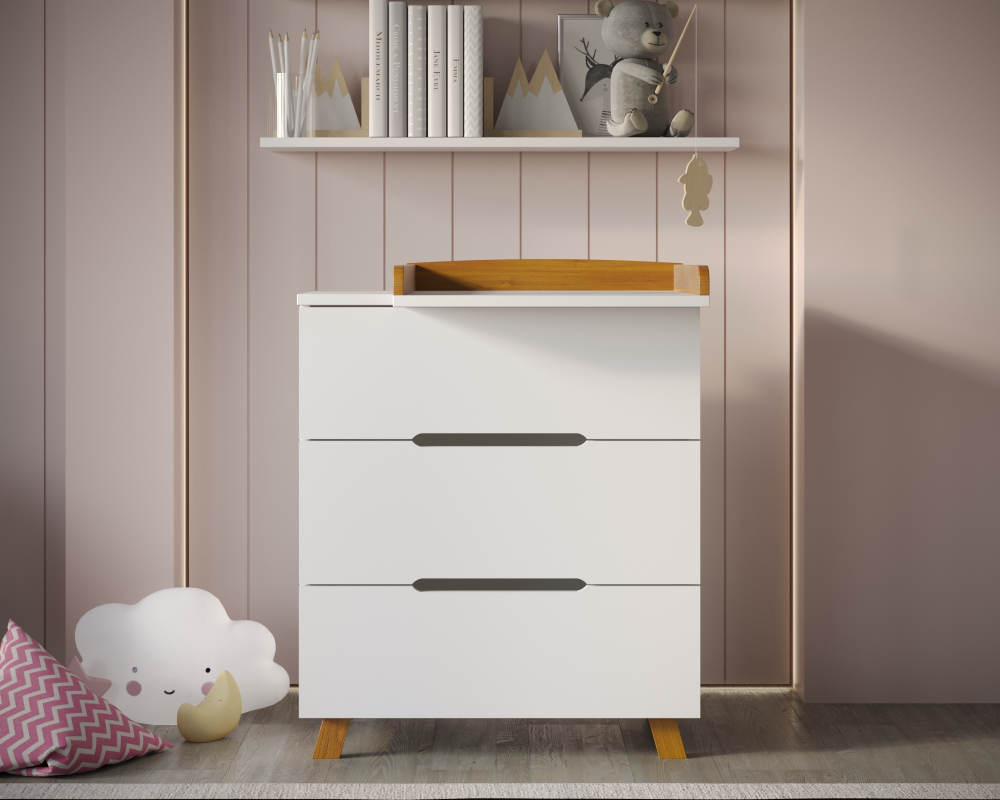 Комод Anniken Lux 800/3 МДФ цвет белый/бук