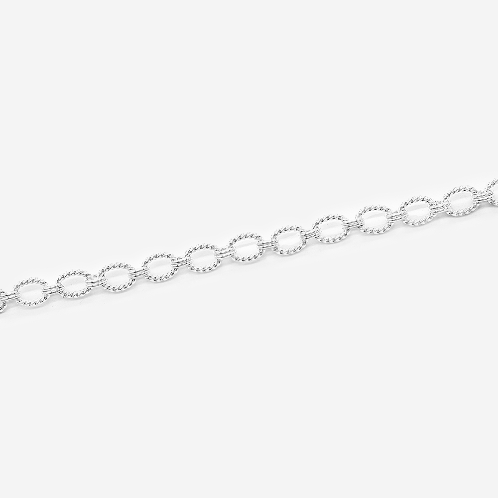 Цепь "Basil", звено 6,7*9,2мм, серебрение