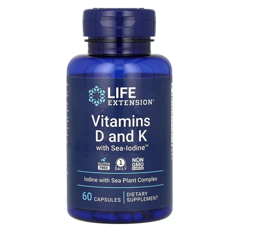 Life Extension - Vitamin D and K with Sea-Iodine 60 capsules
