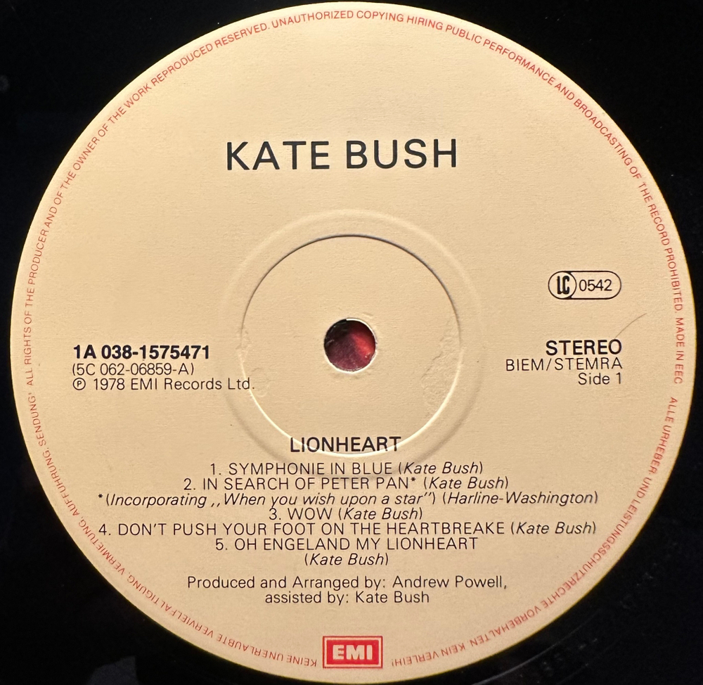 Kate Bush - Lionheart (Голландия 1978г.)