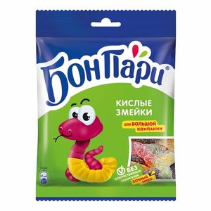 Мармелад Bon Pari Кислые Змейки жевательный со вкусом фруктов 120 г