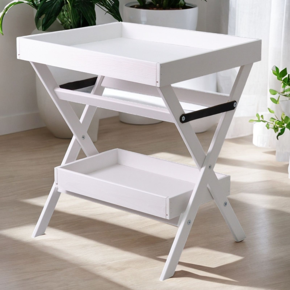 Складной деревянный столик, переносной, поднос, из массива сосны, для сада и дома, для рыбалки, в машину, белый