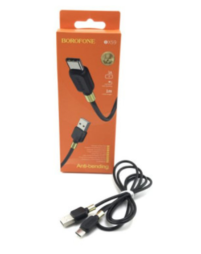 Кабель Borofone BX59 USB-Type-C 3A 1м PVC Black