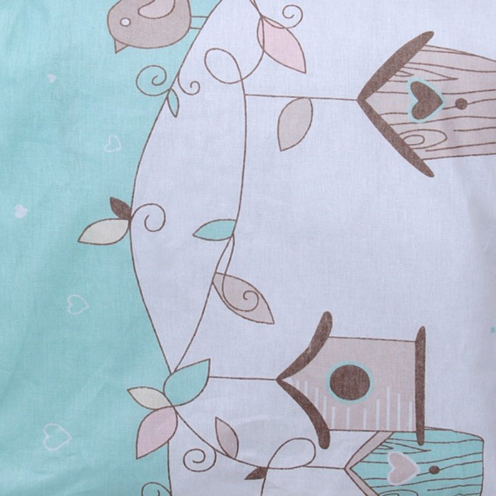 Комплект в кроватку 6-ти предметный. "Любящие птенчики", бежевый