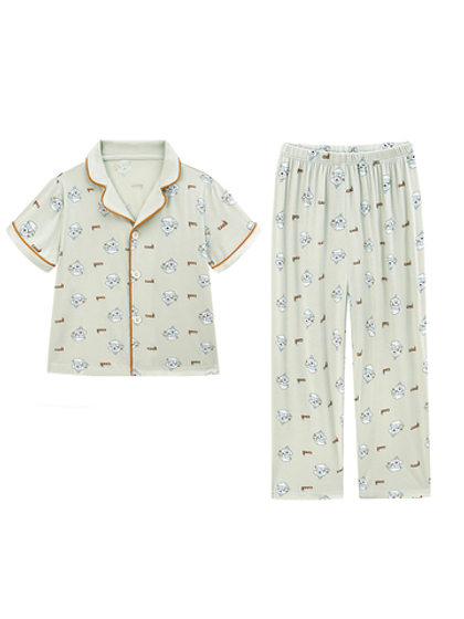 Комплект пижам с отворотом