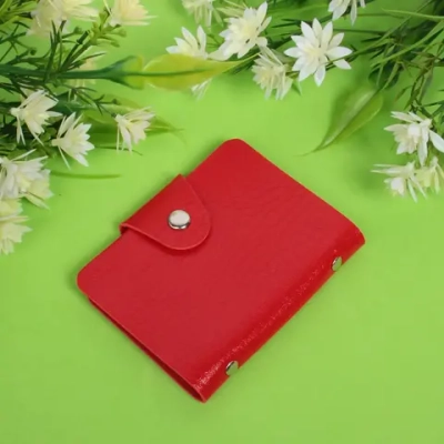 Визитница «Visit design», цвет красный, количество листов 12, на 24 визитки, 10,3*8 см