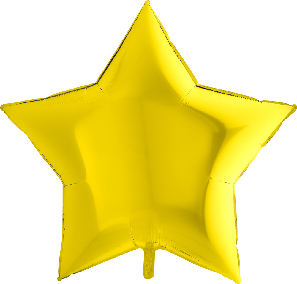 Фольгированный шар звезда 81 см желтый