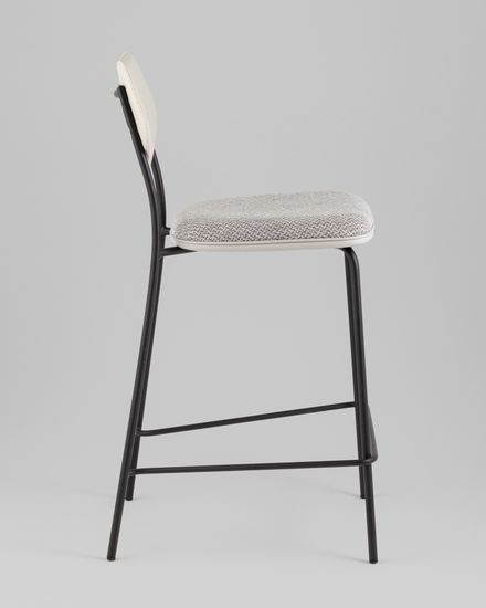 Стул полубарный Casey серый с серой экокожей