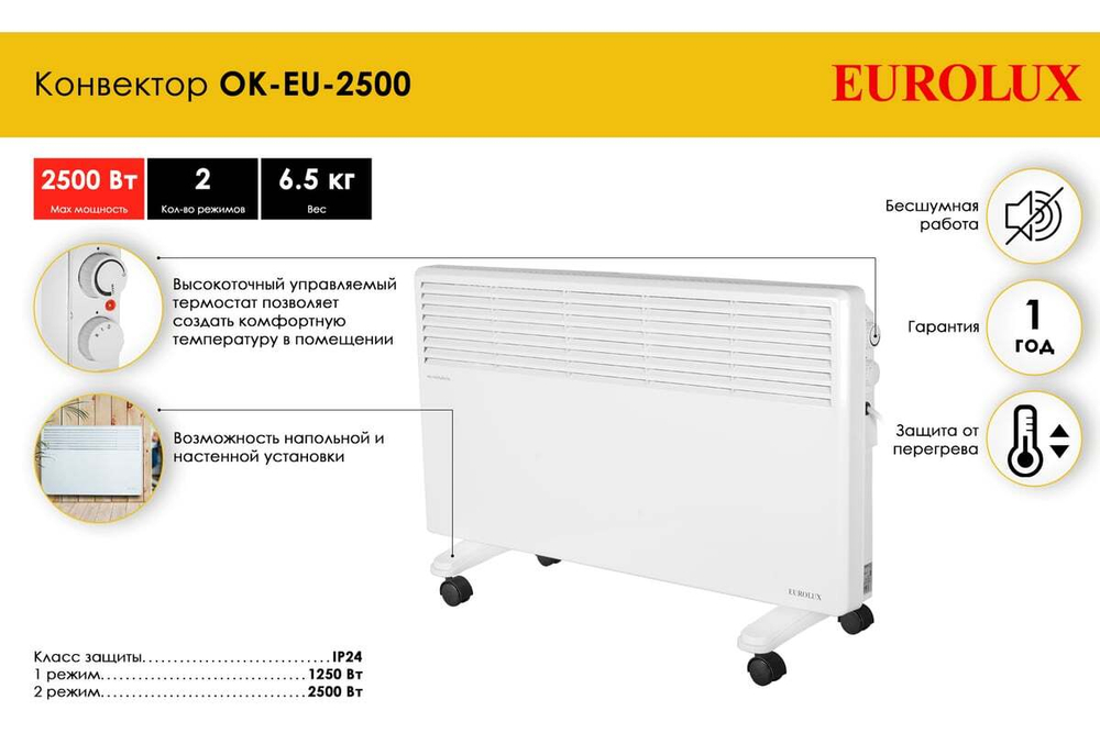 Конвектор Eurolux OK-EU-2500 67/4/27