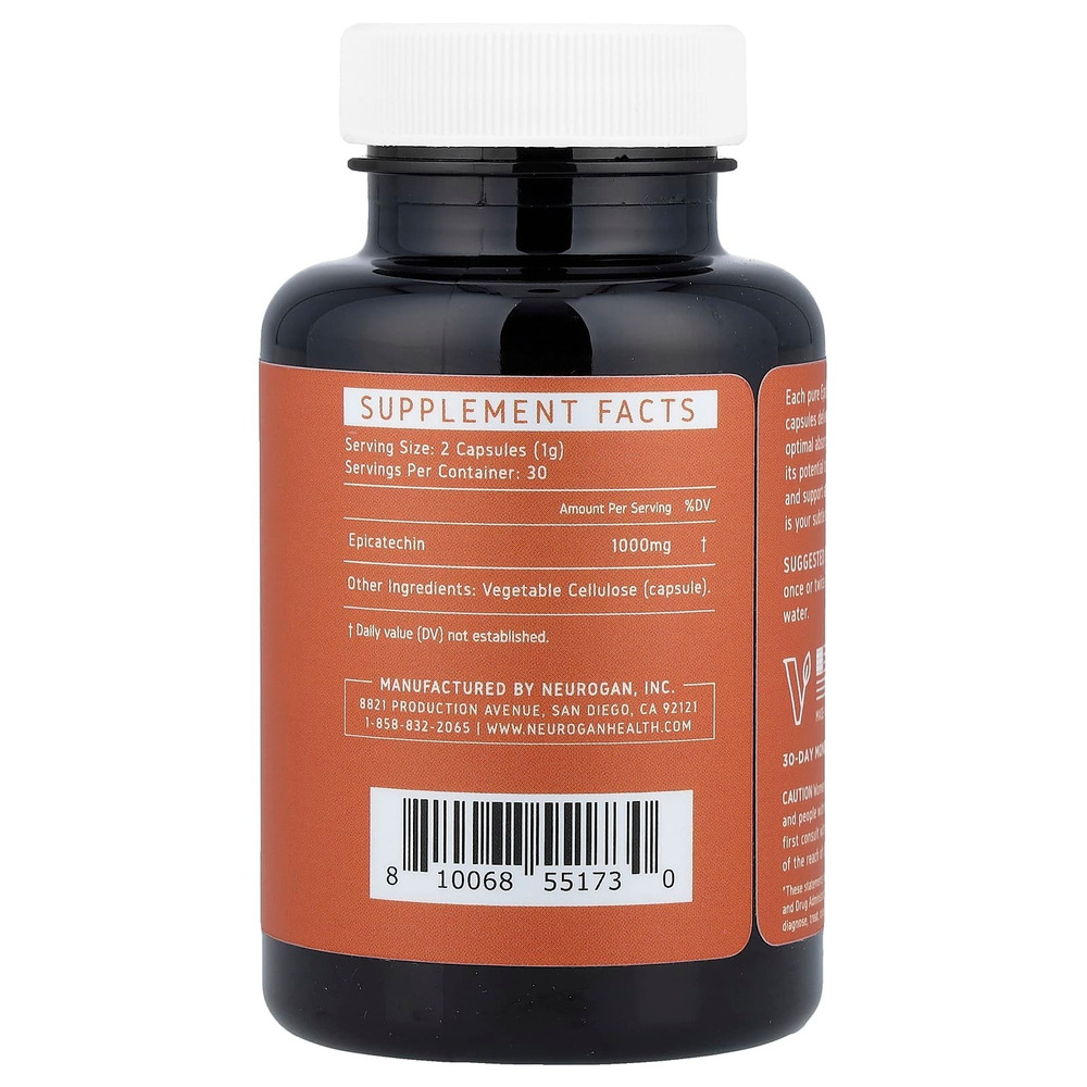 Neurogan Health, эпикатехин, 60 капсул (500 мг в 1 капсуле)