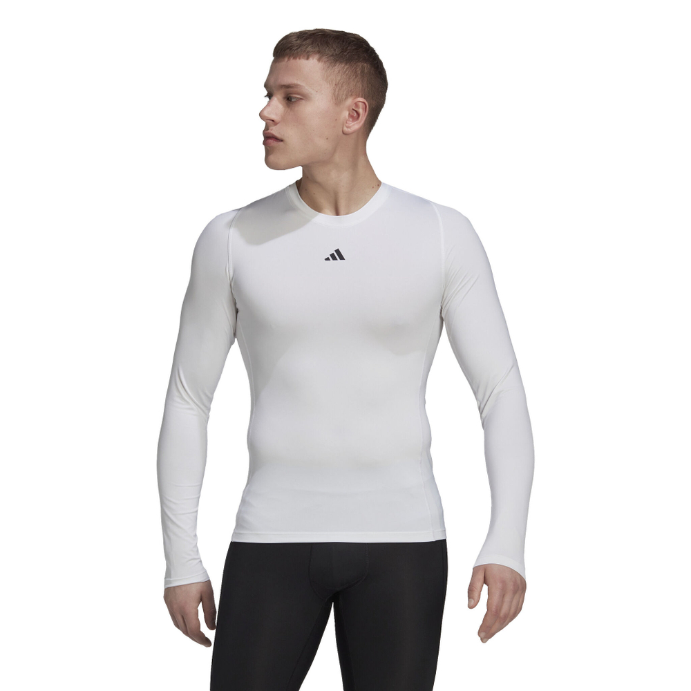 Мужское теннисное поло adidas Tech-Fit Long Sleeve Men - White