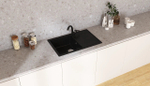 Мойкa ML-GMU07 УЛЬТРА с крылом, черный камень, 735*475 мм (глуб. чаши 175)