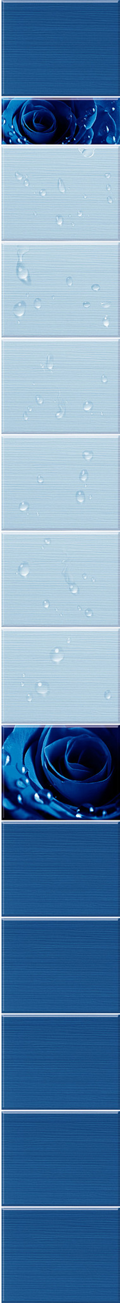 Панель ПВХ 3D Капли росы синий  2700х250 мм